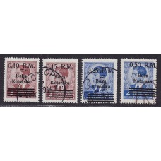 COLONIAS ITALIANAS OCUPACION ALEMANA ITALIANA EN KOTOR CROACIA YUGOSLAVIA 1944 SASSONE Nº 7/10 MICHEL 7/10 SERIE COMPLETA DE ESTAMPILLAS USADAS RARISIMAS 440 EUROS